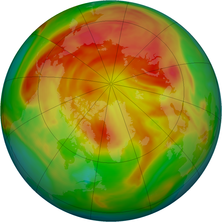 Arctic ozone map for 13 April 2006